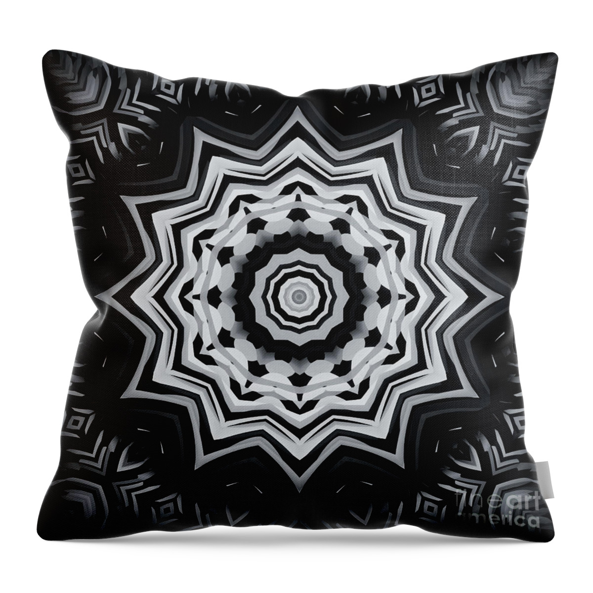 Black And White Throw Pillow featuring the digital art Don't Blink by Rachel Hannah