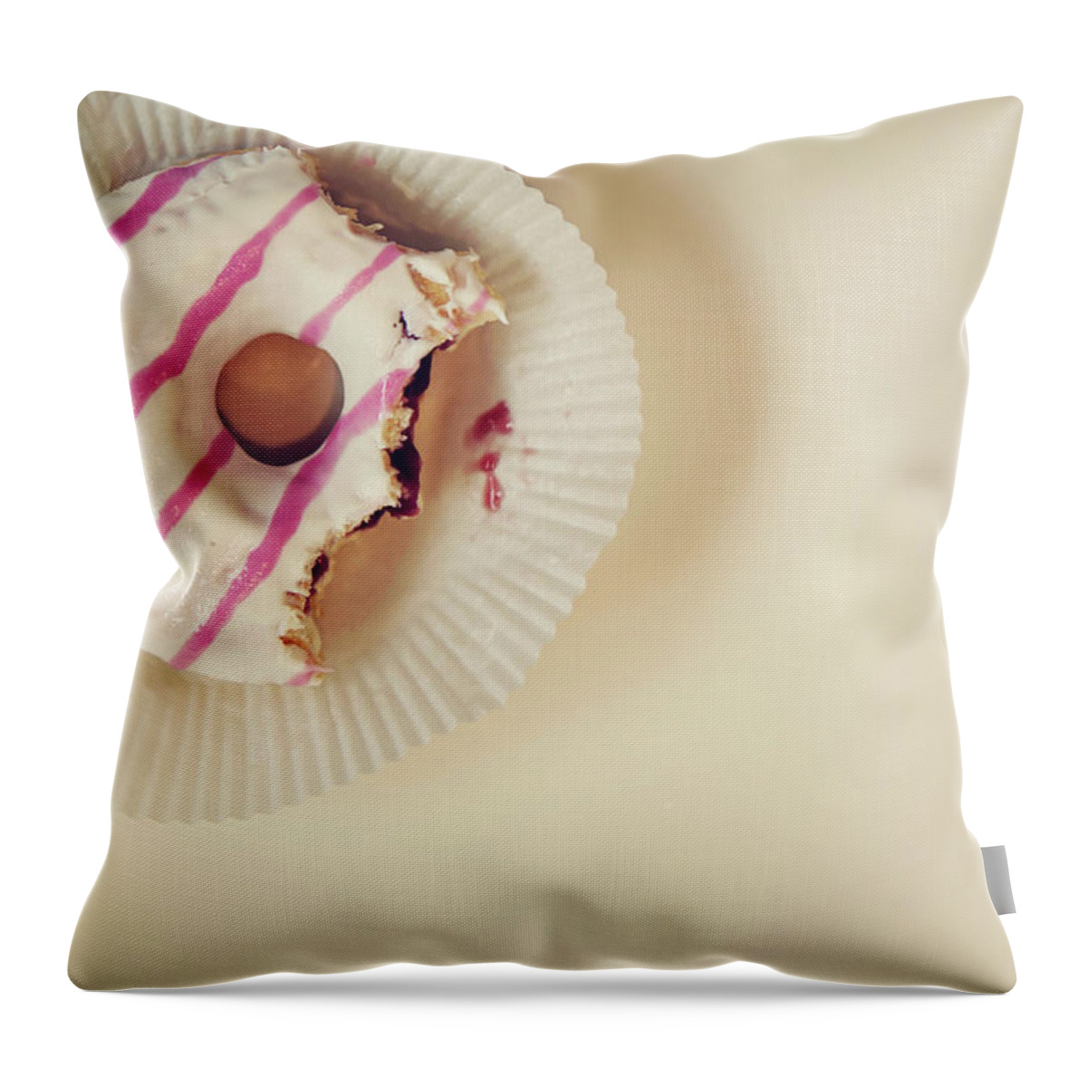 Unhealthy Eating Throw Pillow featuring the photograph Donut With Jelly by Kelly Sillaste