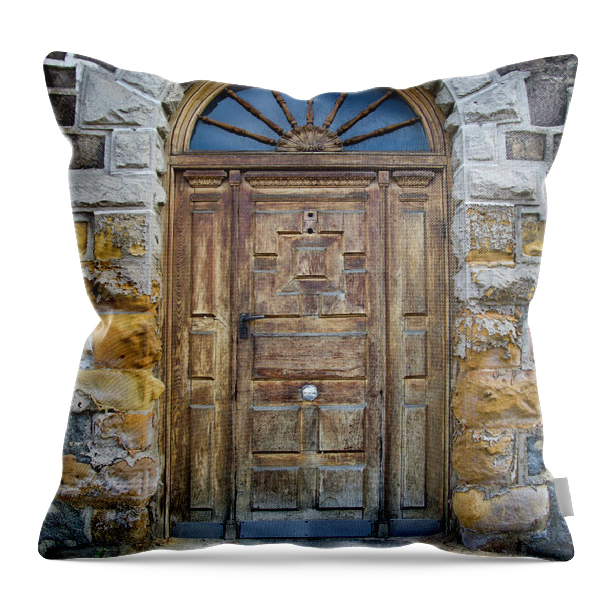Ancient Throw Pillow featuring the photograph Door by Hepatus