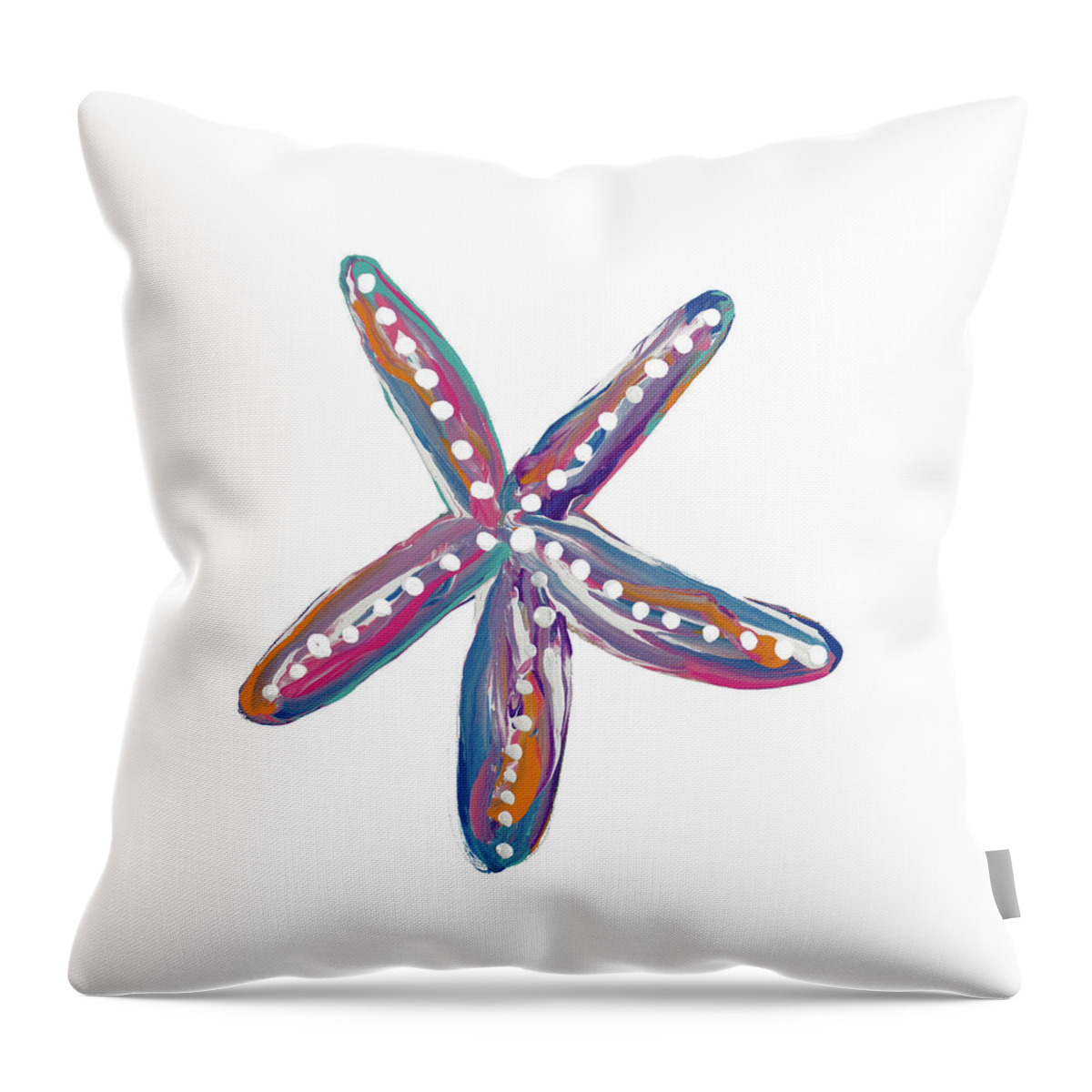 Starfish Throw Pillow featuring the painting Dotted Starfish II by Gina Ritter