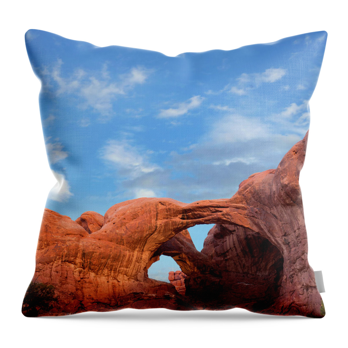 00565368 Throw Pillow featuring the photograph Double Arch, Arches National Park, Utah by Tim Fitzharris