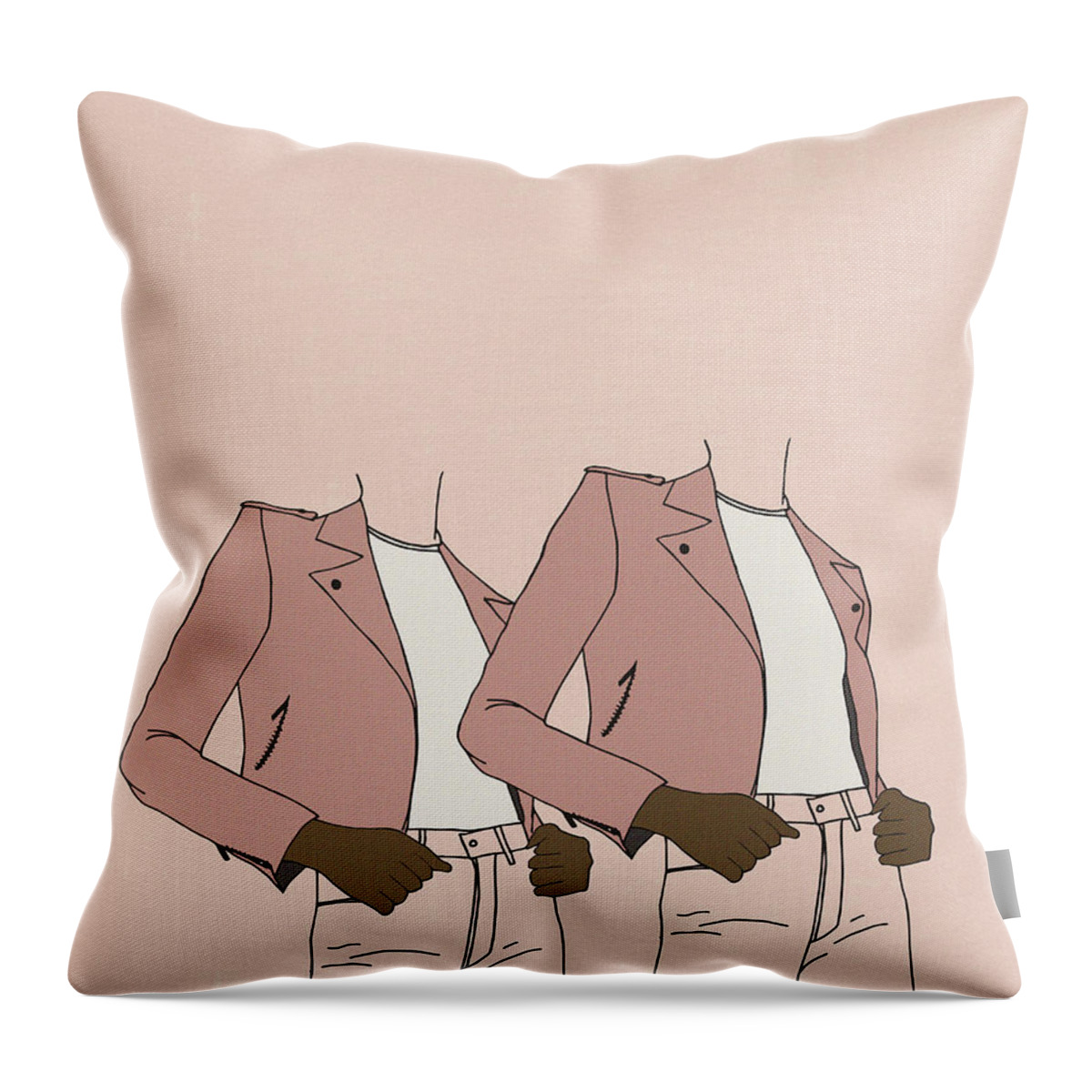 Girl Throw Pillow featuring the digital art Double Power by Cortney Herron