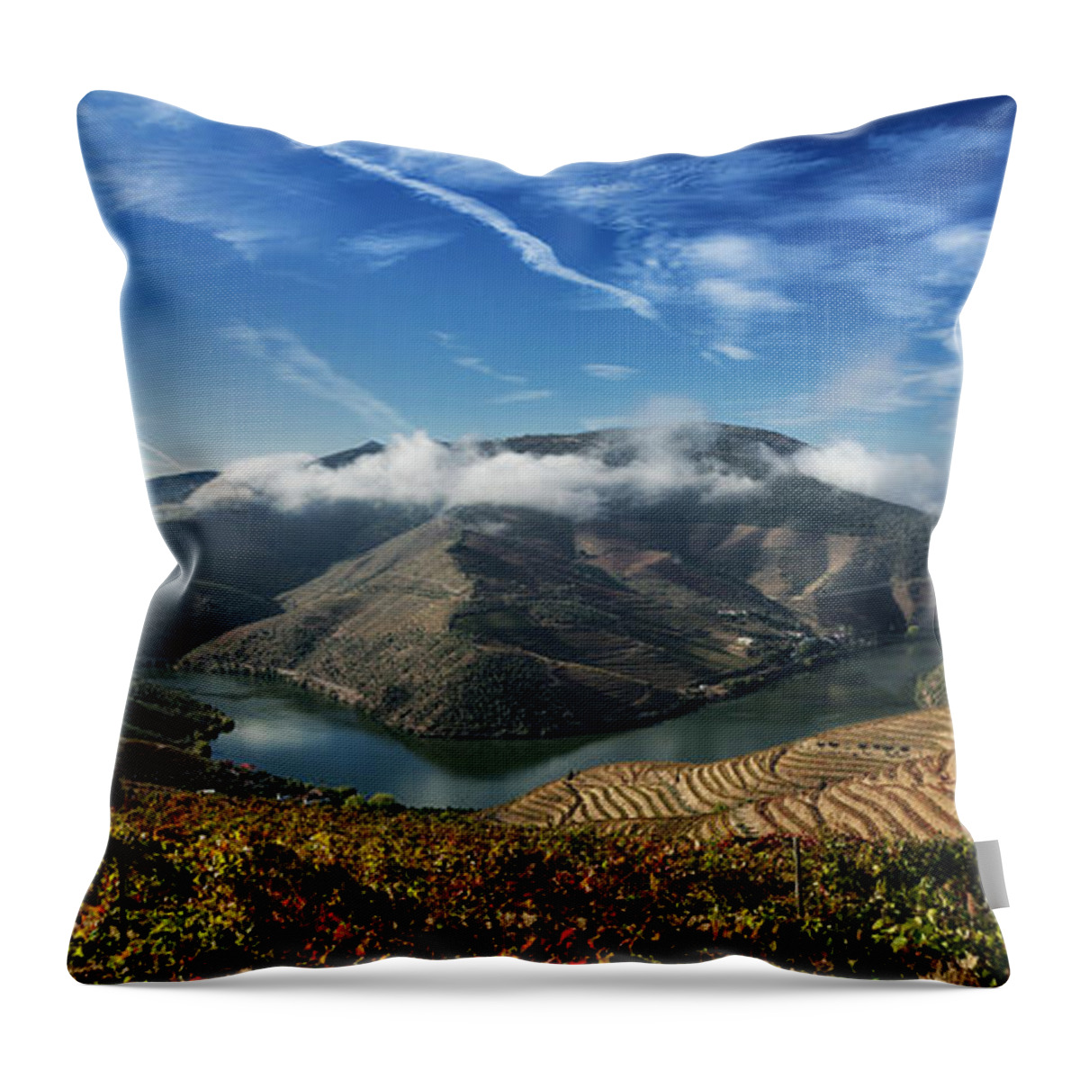 Bragança District Throw Pillow featuring the photograph Douro River by Abelc.