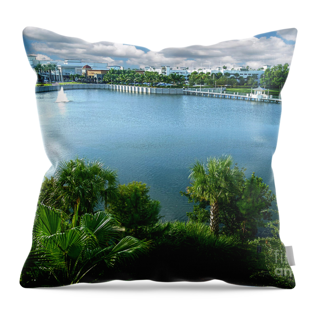 Art Throw Pillow featuring the photograph Downtown at the Gardens Mall Palm Beach Florida C2 by Ricardos Creations