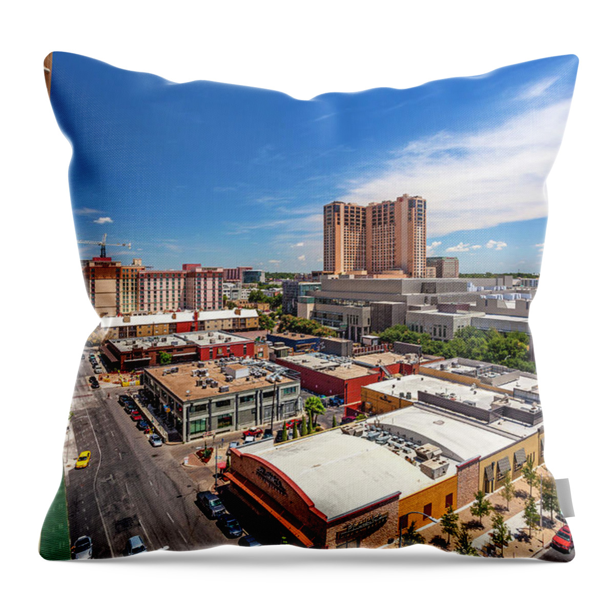 Estock Throw Pillow featuring the digital art Downtown Austin, Texas by Milton Photography