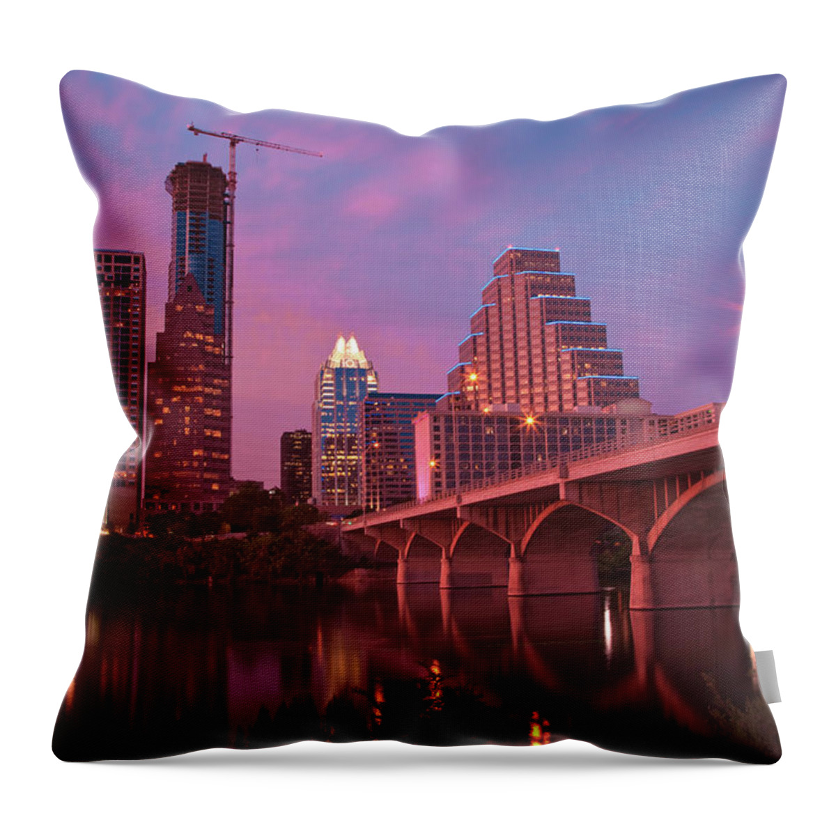 Downtown District Throw Pillow featuring the photograph Downtown In The City Of Austin by Narawon