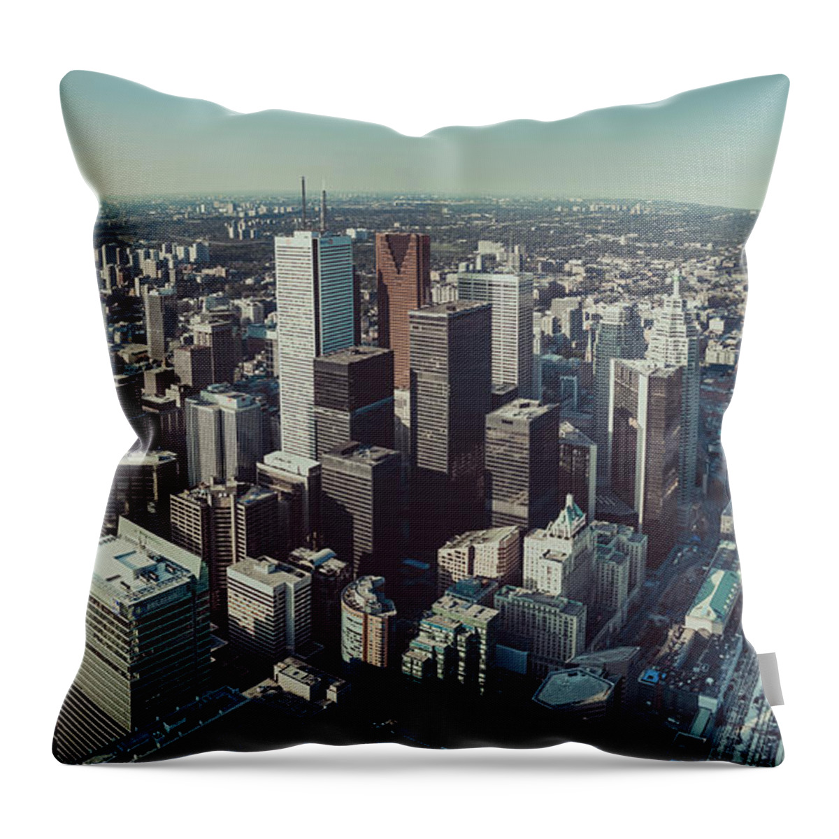 Toronto Throw Pillow featuring the photograph Downtown Toronto City by D3sign