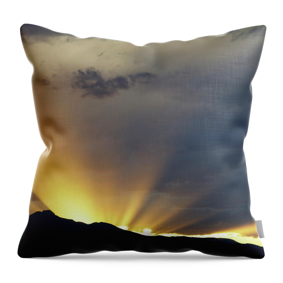 Thunderstorm Throw Pillow featuring the photograph Dramatic Rocky Mountain Sunset by Beklaus