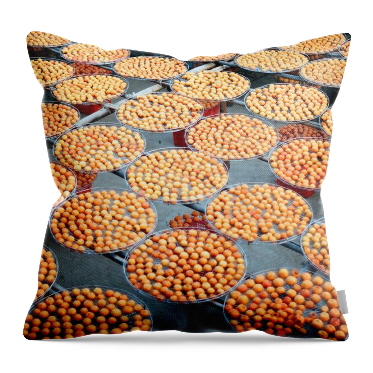 Taiwan Throw Pillow featuring the photograph Dried Persimmon by Rommel