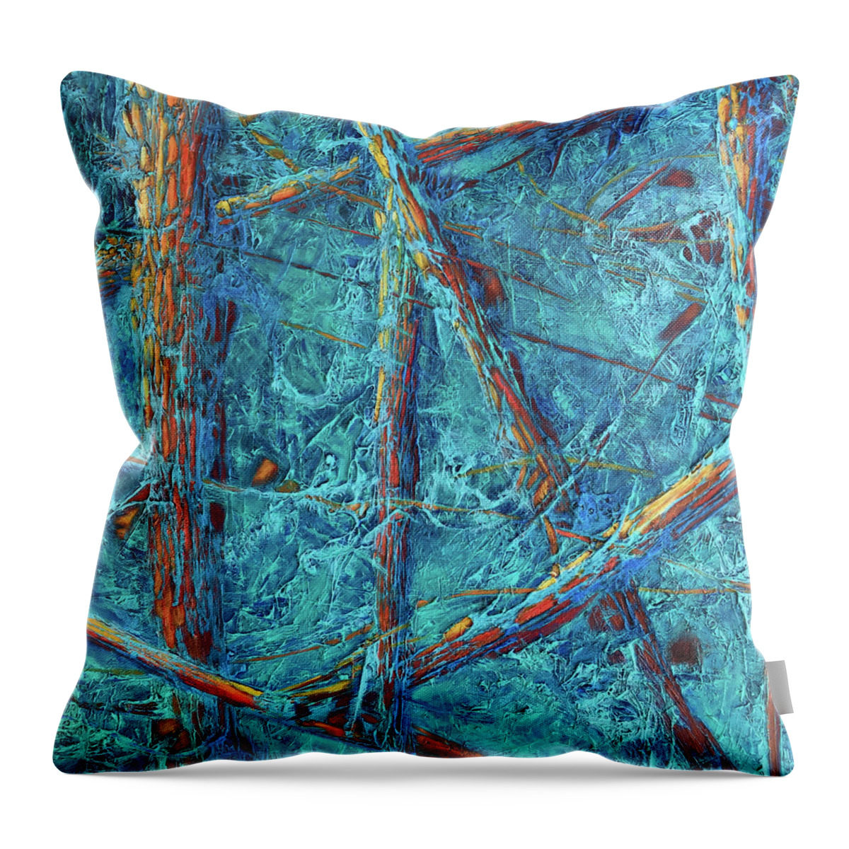 Abstract Throw Pillow featuring the painting Drift 1 by Deborah Ann Good