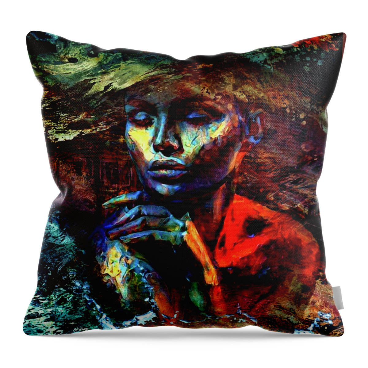 Romance Throw Pillow featuring the mixed media Drowning In Love by Gayle Berry