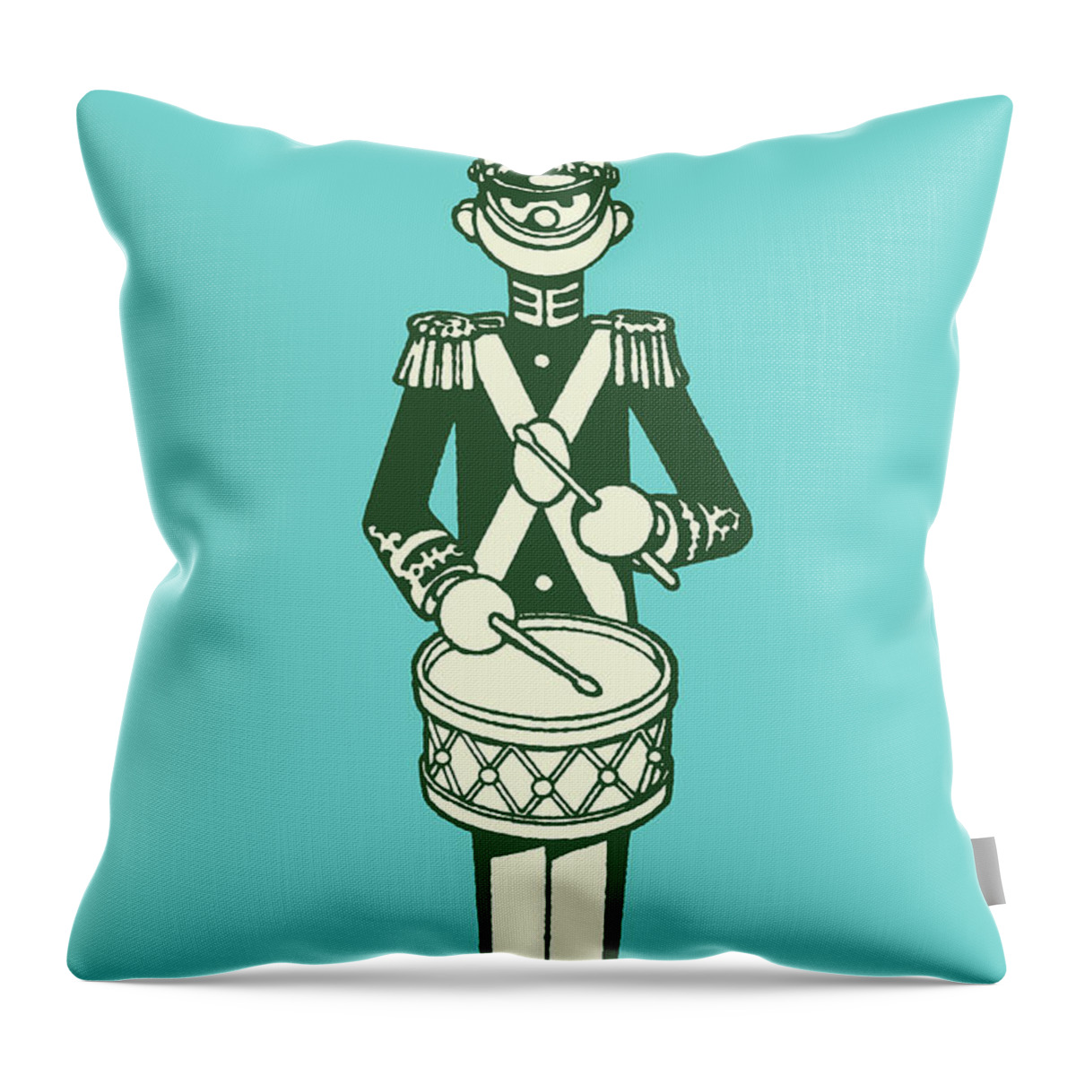 Accessories Throw Pillow featuring the drawing Drumming Toy Soldier by CSA Images