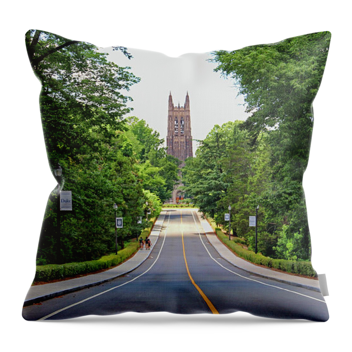 Duke University Throw Pillow featuring the photograph Duke University Chapel Drive 3529 by Jack Schultz
