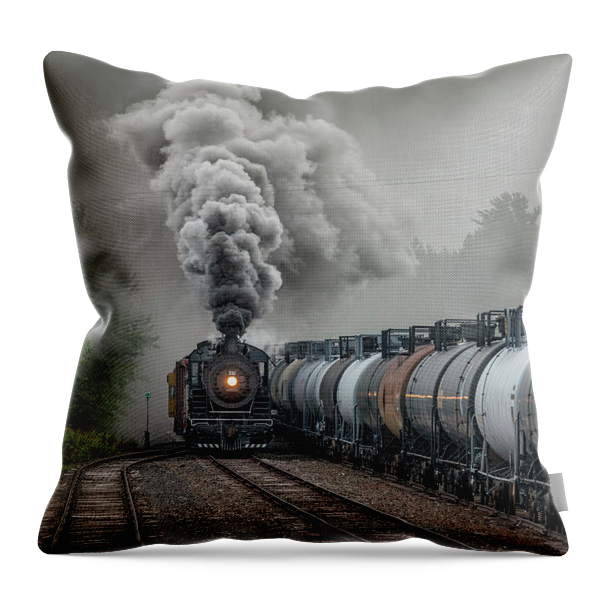 Railroad Throw Pillow featuring the photograph Duluth, Missabe Iron Range 332 steam locomotive by Jim Pearson