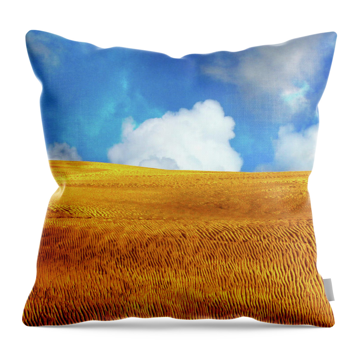 Sand Dunes Throw Pillow featuring the photograph Dune and Clouds by Timothy Bulone