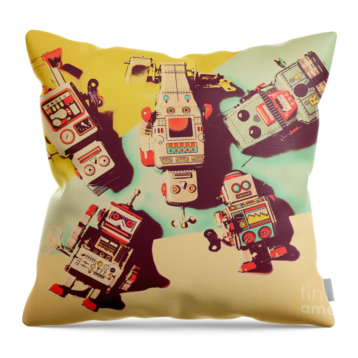 Robots Throw Pillow featuring the photograph E-magination by Jorgo Photography