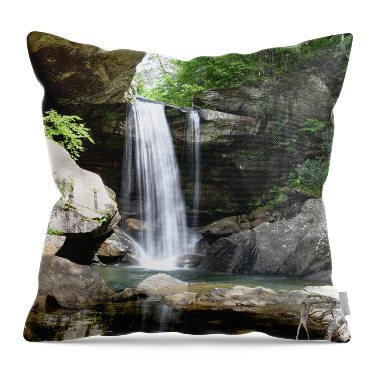 Eagle Falls Trail Throw Pillow featuring the photograph Eagle Falls 10 by Phil Perkins