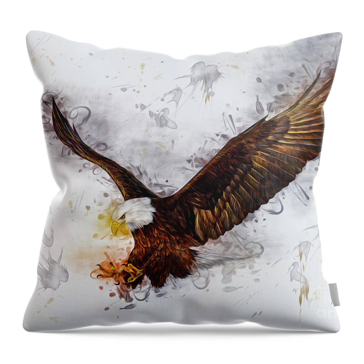 Bird Throw Pillow featuring the digital art Eagle by Ian Mitchell