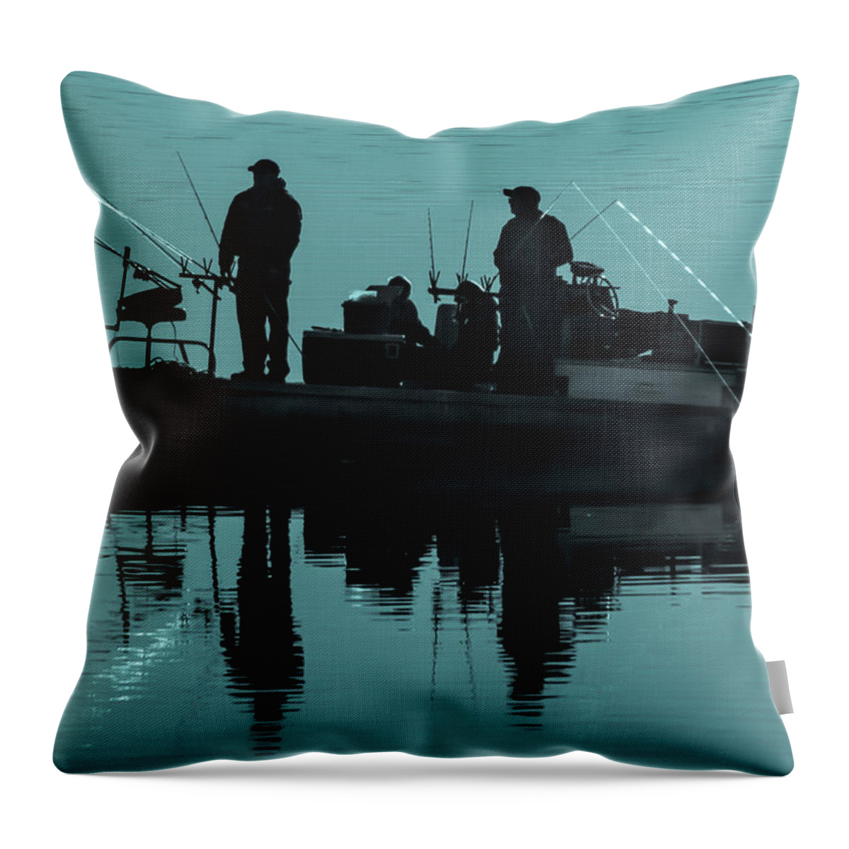 Photograph Throw Pillow featuring the photograph Early Morning Fishing by David Wagenblatt