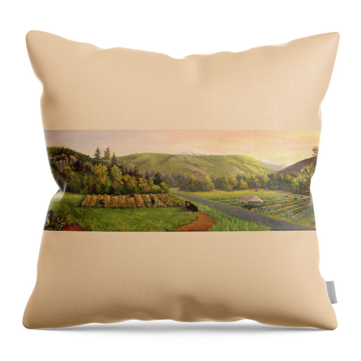 Sunrise Throw Pillow featuring the painting Early Summer Morning by Sharon E Allen