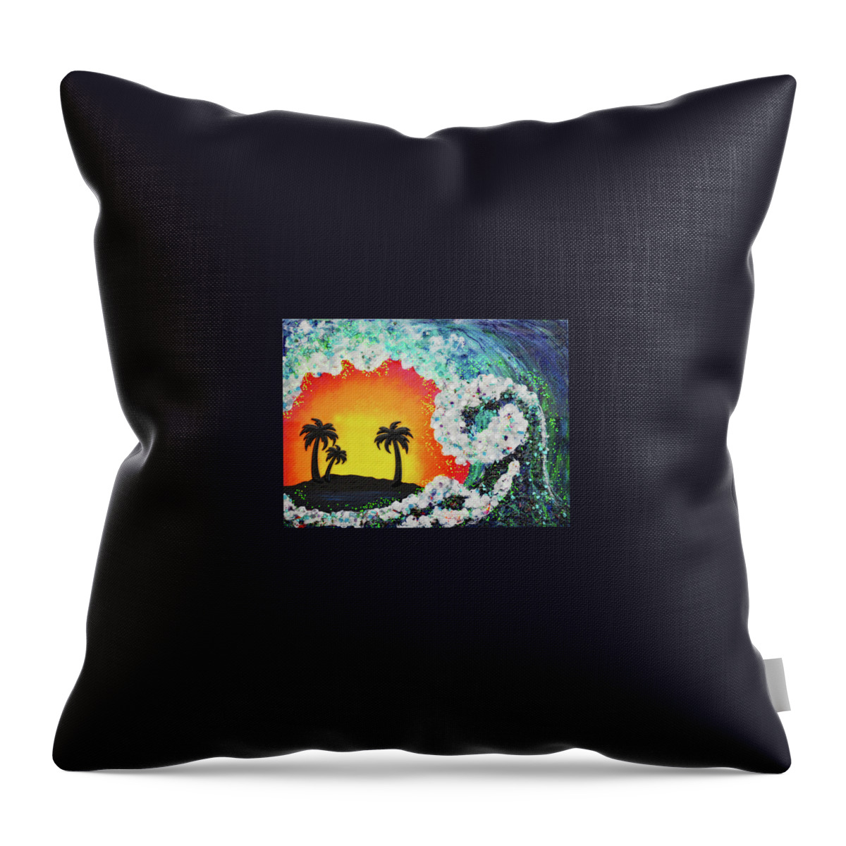 Wave Throw Pillow featuring the mixed media Earth Gems #18W055 by Lori Sutherland