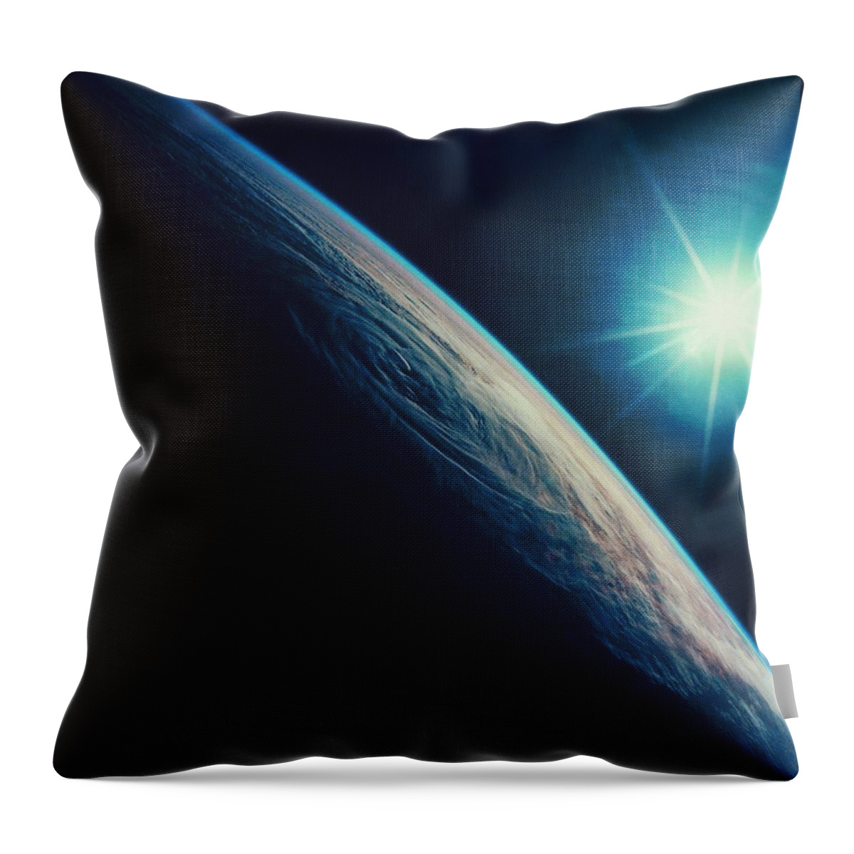 Curve Throw Pillow featuring the photograph Earth Showing A Tropical Storm In The by Digital Vision.