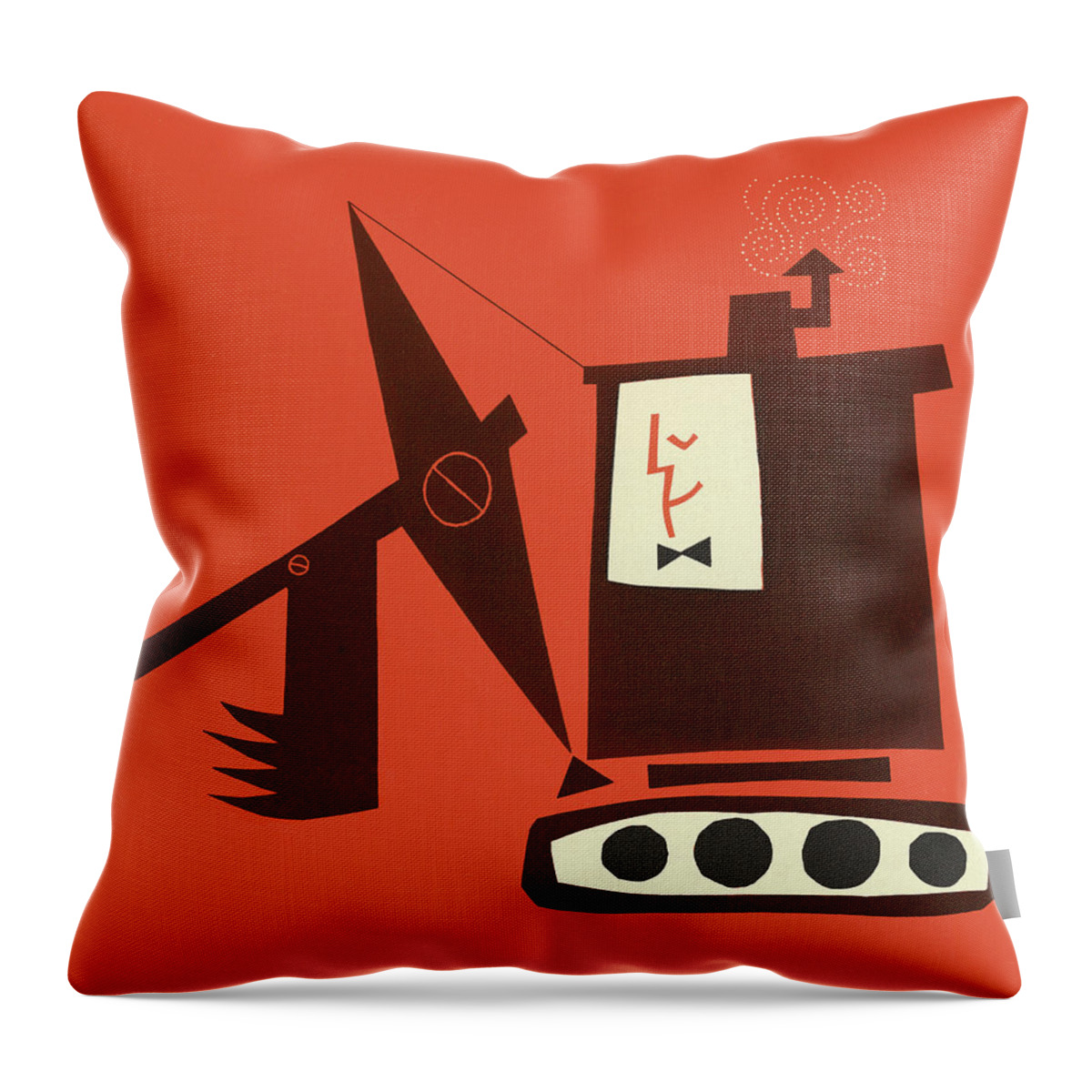 Campy Throw Pillow featuring the drawing Earthmover by CSA Images