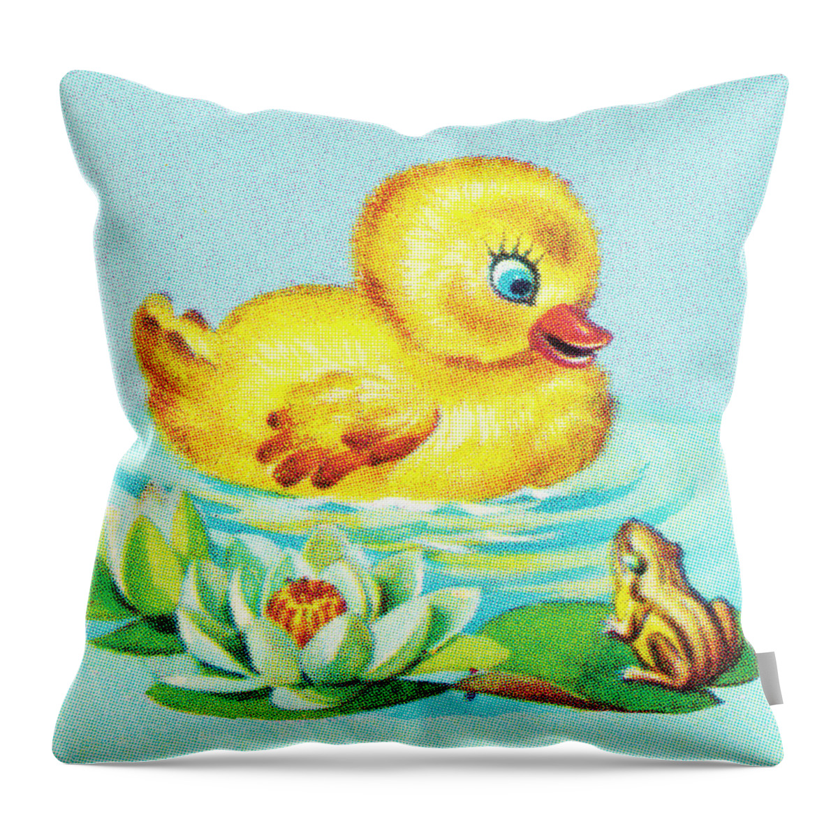 Animal Throw Pillow featuring the drawing Easter chick by CSA Images