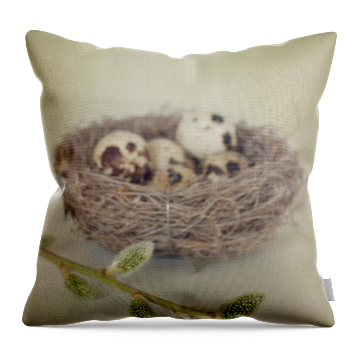 Event Throw Pillow featuring the photograph Easter Nest by Photo By Stefanie Senholdt