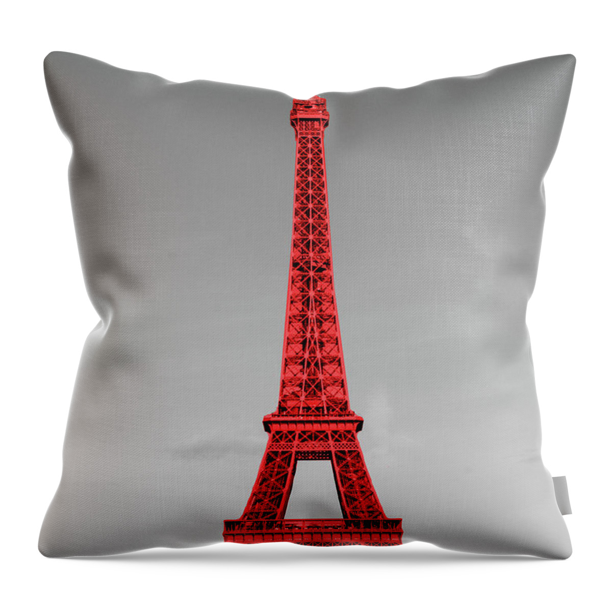 Eiffel Throw Pillow featuring the painting Eiffel Tower In Red by Emily Navas