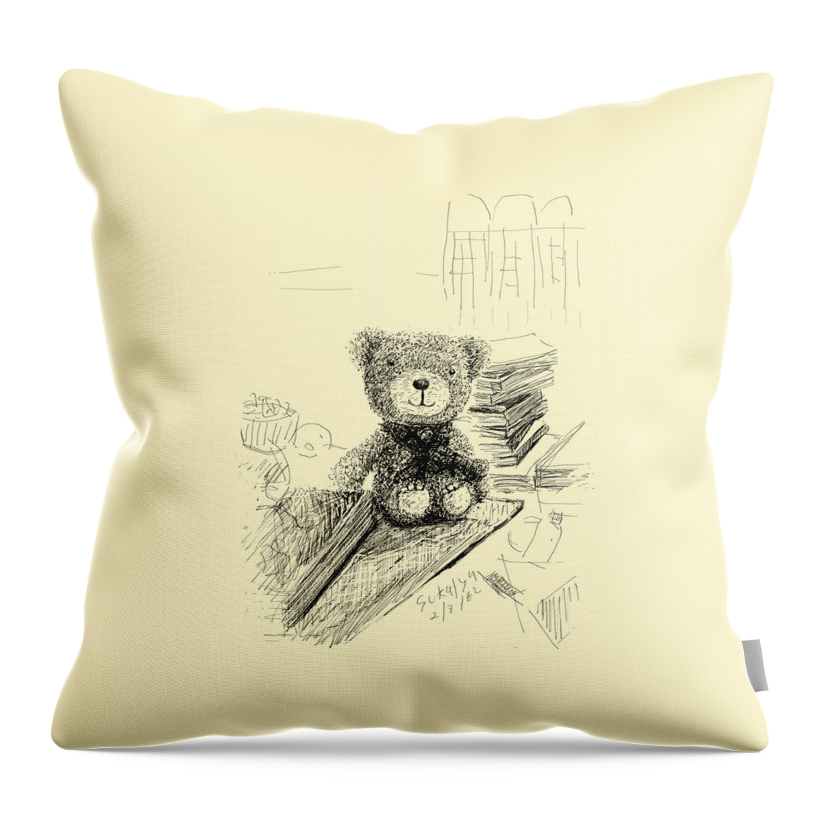 Bear Throw Pillow featuring the digital art Eight by Sukalya Chearanantana