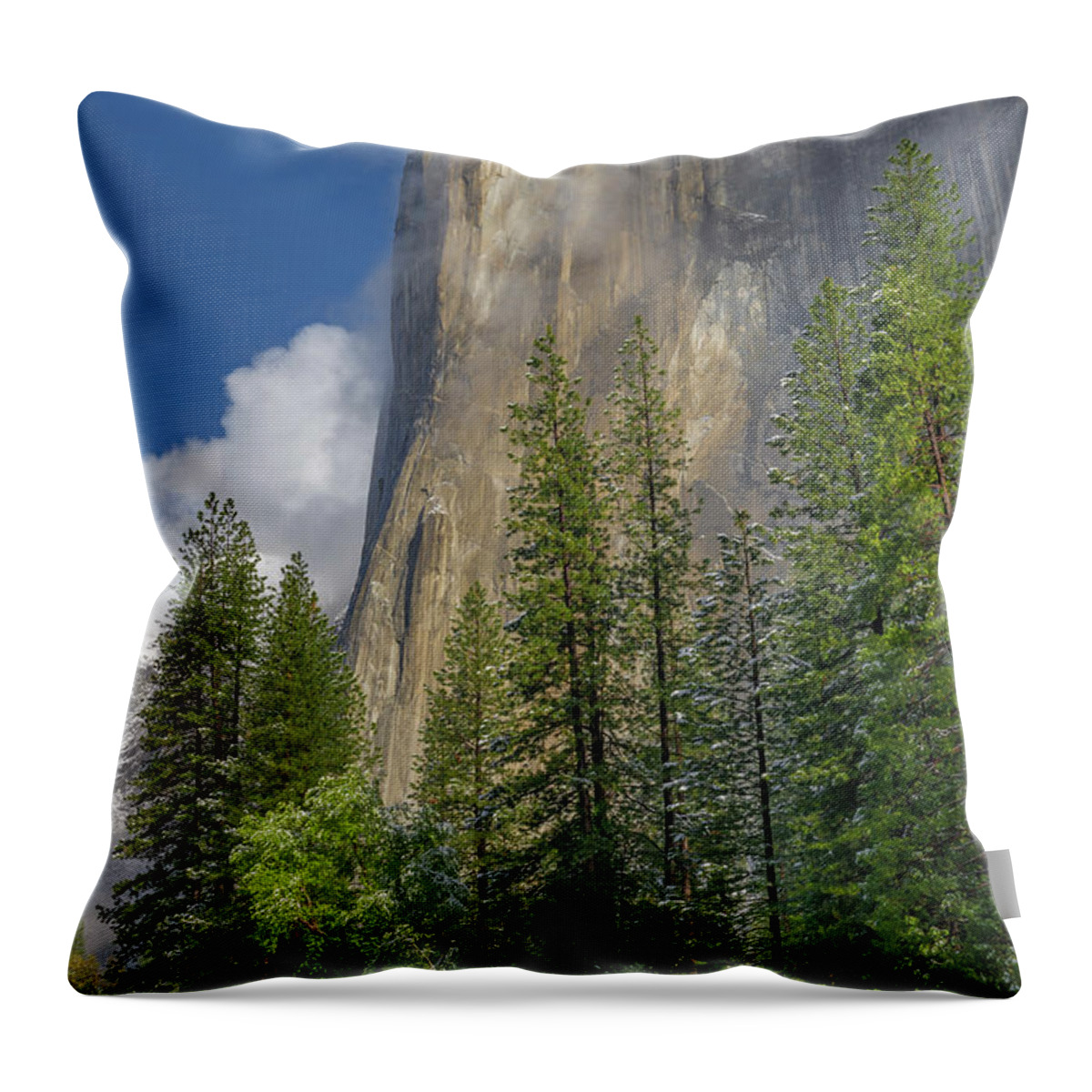 Jeff Foott Throw Pillow featuring the photograph El Capitan In The Mist by Jeff Foott