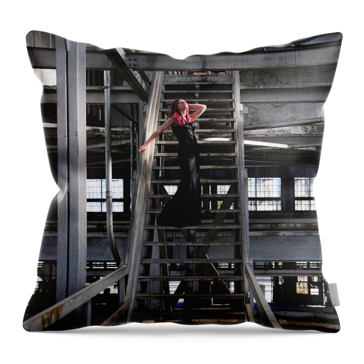 Girl Throw Pillow featuring the photograph Elegance In Ruin by Robert WK Clark