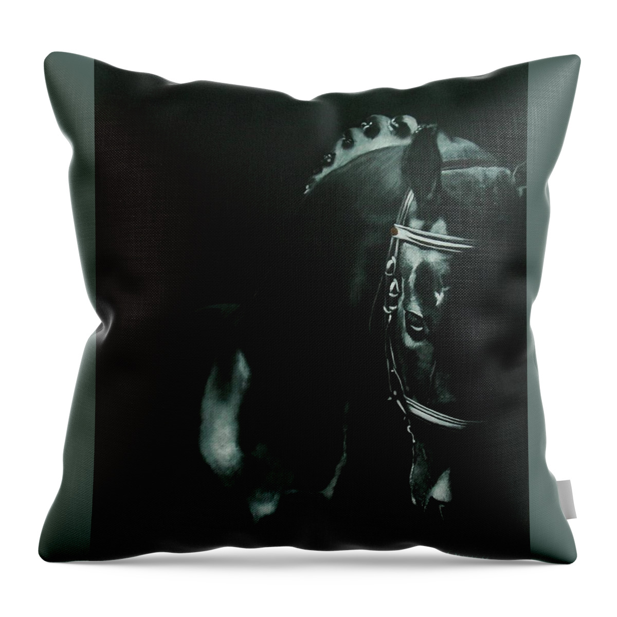 Horse Throw Pillow featuring the painting Elegance by Jean Yves Crispo