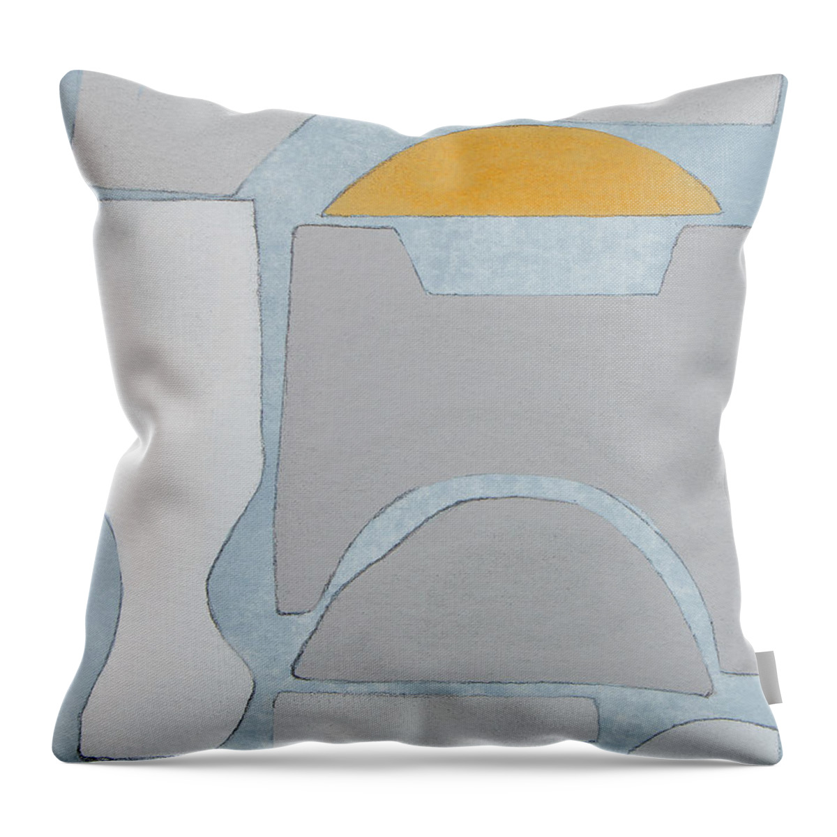 Abstract Throw Pillow featuring the painting Elements Of The Chateau V by Rob Delamater