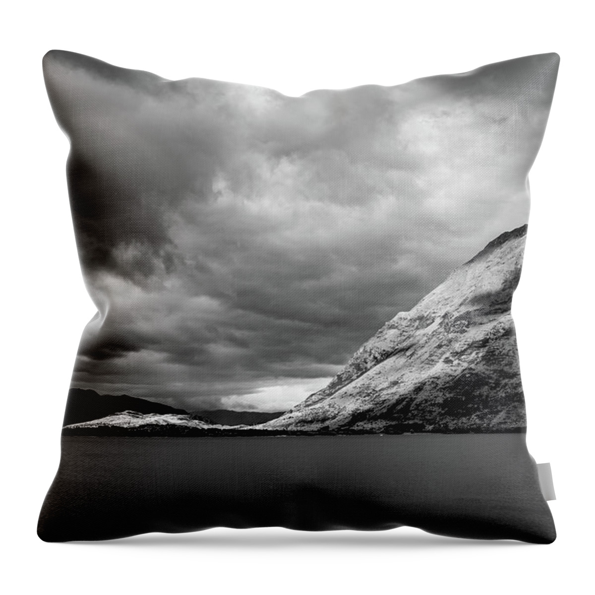 #nofilter #blackandwhite #newzealand #landscape #mountain #hills #clouds #cloudy #lake Throw Pillow featuring the photograph Elephant Into The Lake by Itto Ogami
