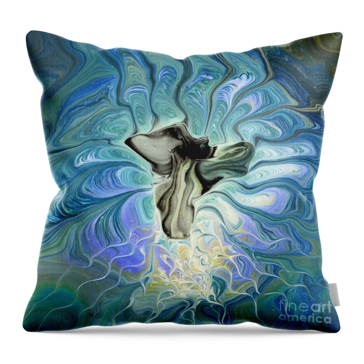 Emerging Throw Pillow featuring the painting Emerging by Maria Martinez