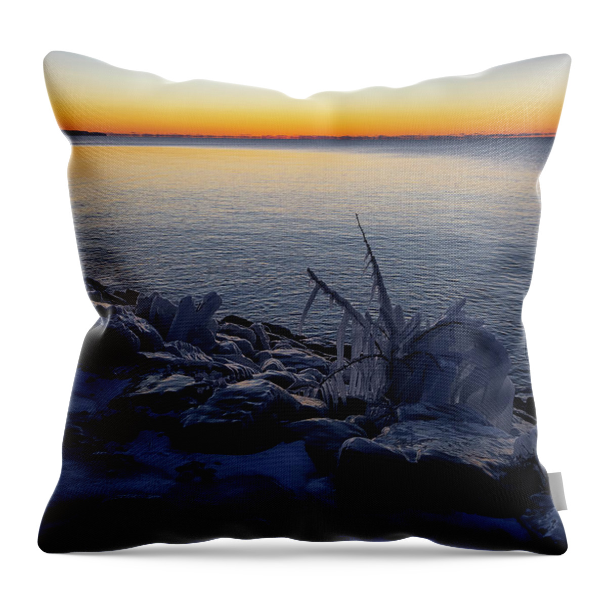 Empire Throw Pillow featuring the photograph Empire Winter 2 by Heather Kenward