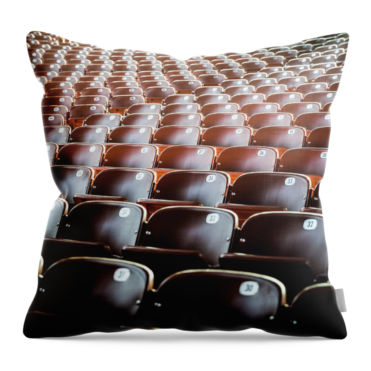 Empty Throw Pillow featuring the photograph Empty Stadium Seats by Momo Productions