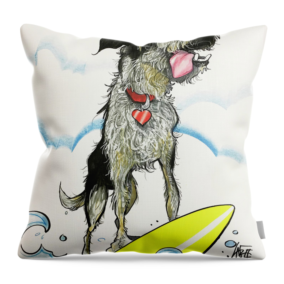Engels 2639 Throw Pillow featuring the drawing Engels 2639 by John LaFree