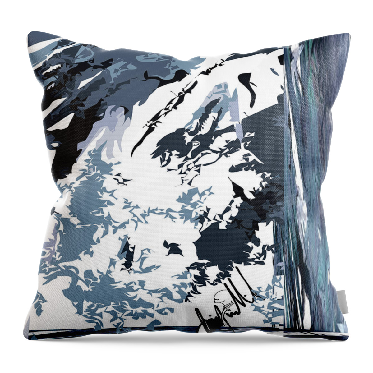  Throw Pillow featuring the digital art Enter by Jimmy Williams