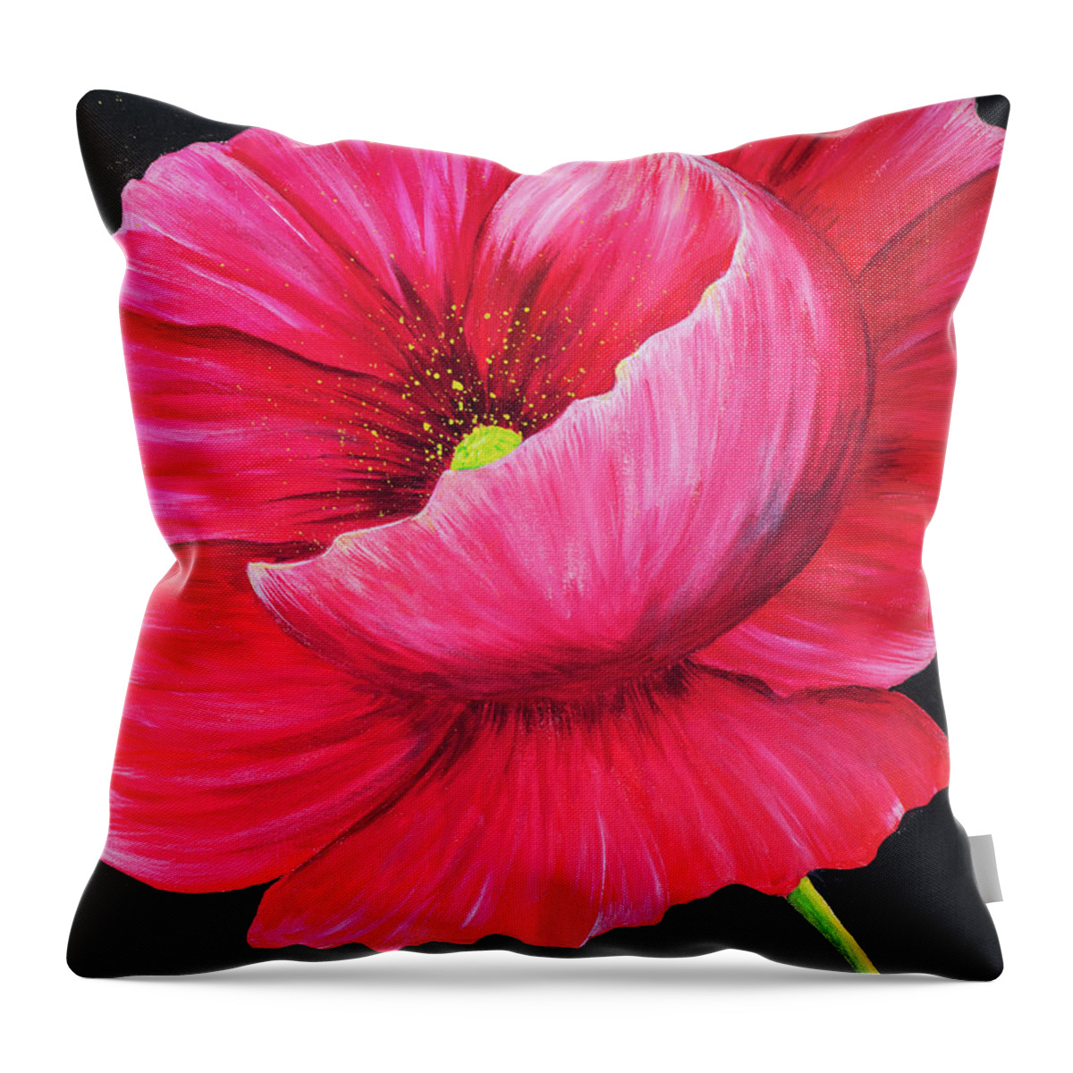 Flower Throw Pillow featuring the painting Envy by Iryna Goodall