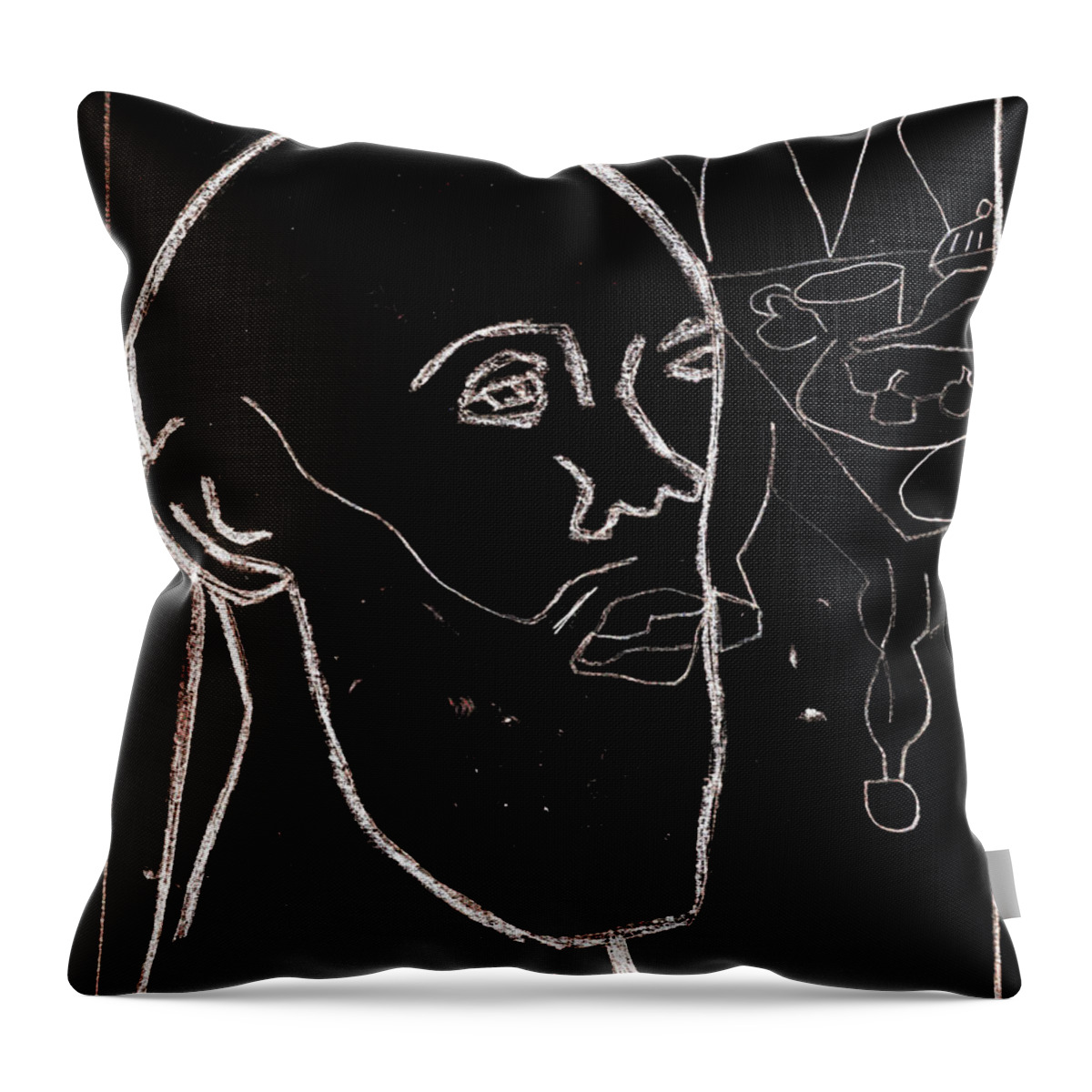 Artwork Done After Esais Table. A Nathan Yungerberg Play. Throw Pillow featuring the digital art Esais Table 3 by Edgeworth Johnstone