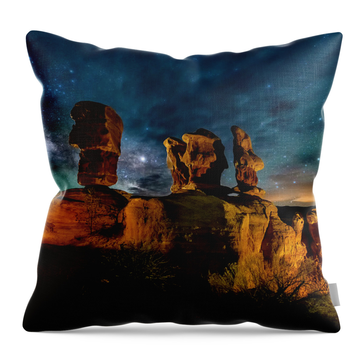 Escalante Utah Throw Pillow featuring the photograph Escalante Milky Way by Michael Ash