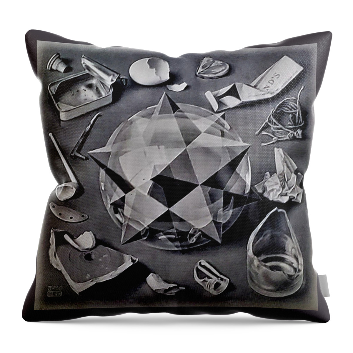 Maurits Cornelis Escher Throw Pillow featuring the photograph Escher 114 by Rob Hans