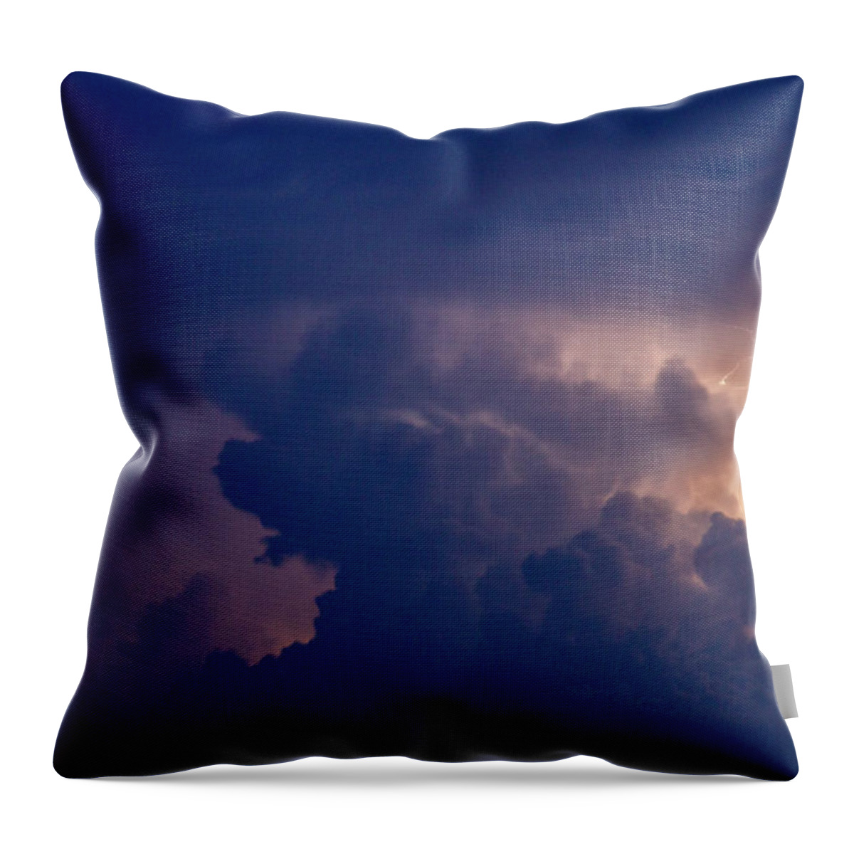 Nebraskasc Throw Pillow featuring the photograph Evening Supercell and Lightning 055 by Dale Kaminski