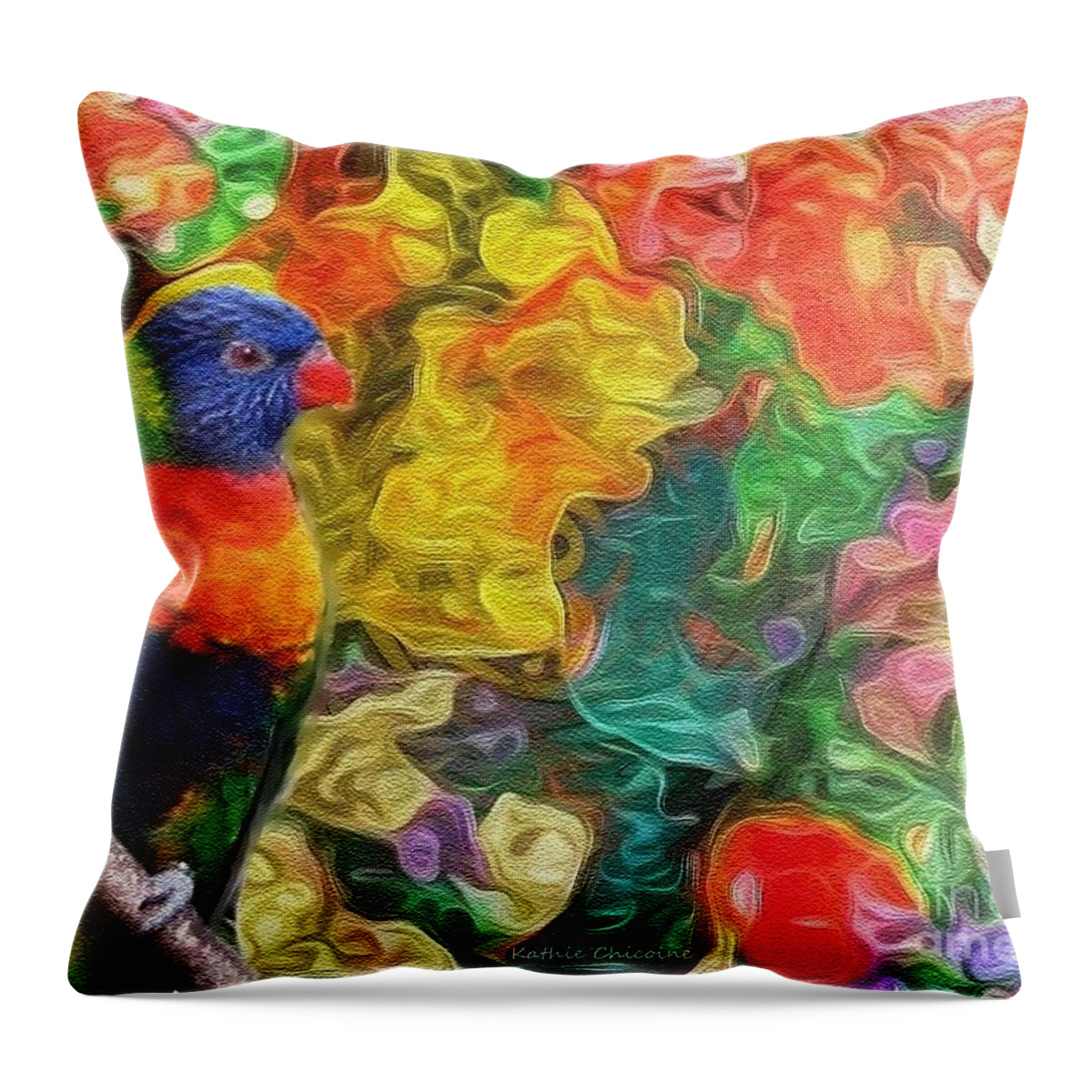 Photographic Art Throw Pillow featuring the digital art Exotica by Kathie Chicoine