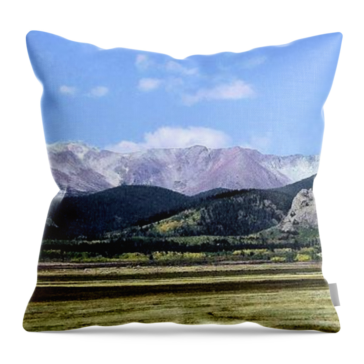 Mountains Throw Pillow featuring the photograph Expanse by Karen Stansberry