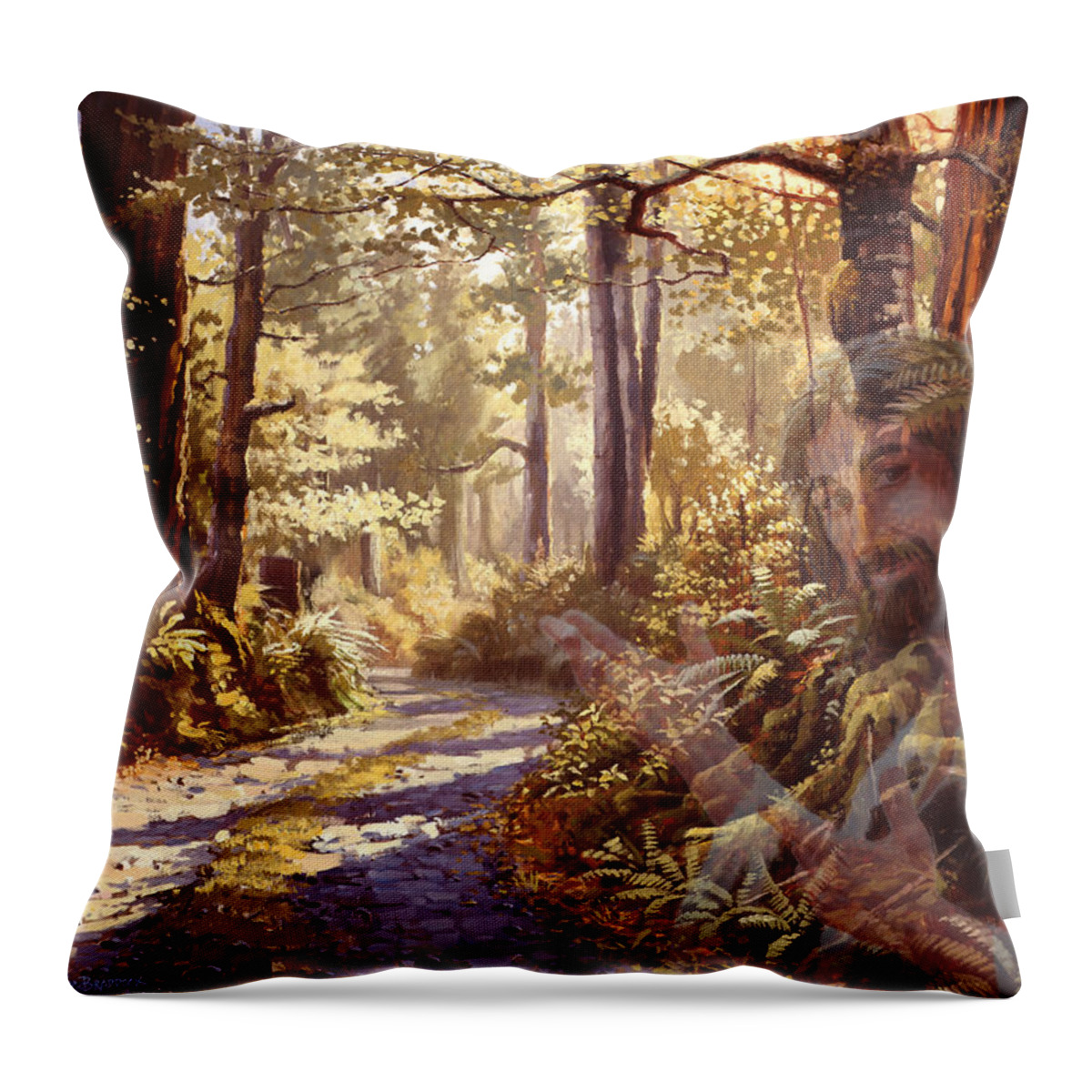Hidden Throw Pillow featuring the painting Explore with Me by Graham Braddock