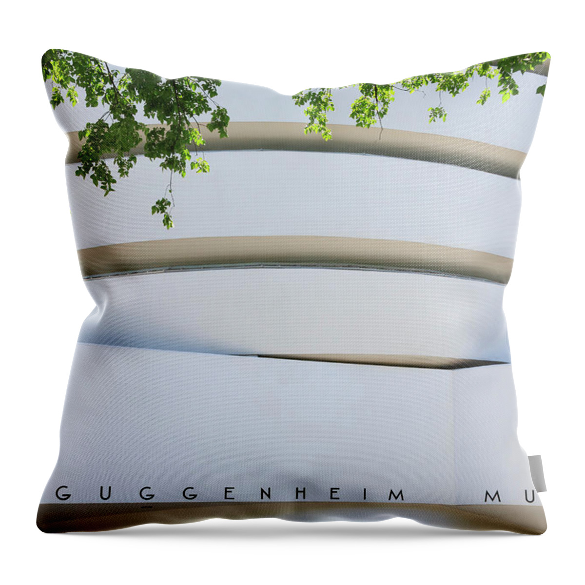 Estock Throw Pillow featuring the digital art Exterior Of Guggenheim Museum, Nyc by Maurizio Rellini